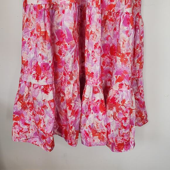 Tuckernuck Hyacinth House Fuschia Brushstrokes Aurora Halter Midi Dress Size XL - Picture 8 of 12